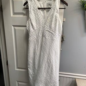 J. Crew Textured White Midi Dress